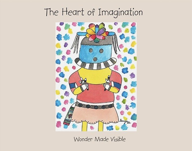 Book cover with a colorful painted figure on a field of dots